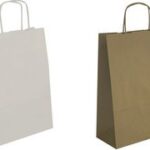 APLI papieren draagtas van kraftpapier, 350 x 160 x 400 mm, wit