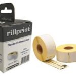 rillprint etiketten op rol, 89 x 36 mm, wit, 12 rollen, permanent