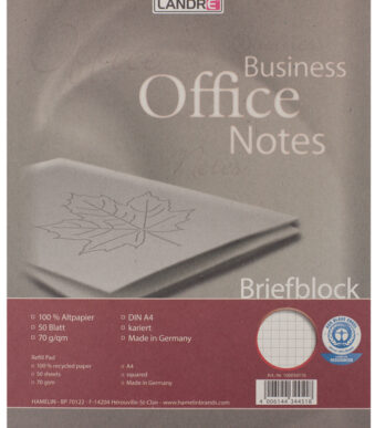 LANDRÉ brievenblock Recycling, A4, 50 vel, 70 g/m2, geruit