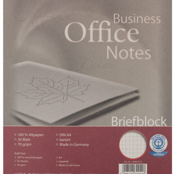 LANDRÉ brievenblock Recycling, A4, 50 vel, 70 g/m2, geruit