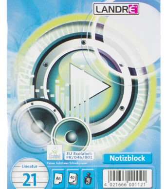 LANDRÉ Spiraalblok, DIN A6, 40 vel, gelinieerd