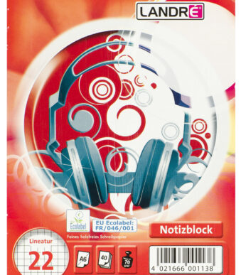 LANDRÉ spiraal notitieblock, DIN A6, 40 vel, geruit