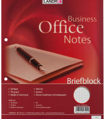 LANDRÉ brievenblock Office, A4, 50 vel, 70 g/m2, geruit