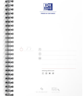 Oxford Office spiraalboek, DIN A5, geruit, 90 vel, PP