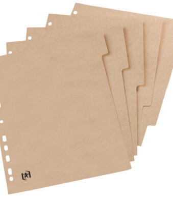 Oxford kartonnen tabbladen TOUAREG, blanco, DIN A4, 5-delig, beige