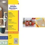 AVERY markeringspunten, rond 20 mm, 10 vel A4, permanent, wit