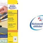 AVERY Stick+Lift etiketten, 78,7 x 46,6 mm, 25 vel A4, verwijderbaar, wit