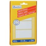 AVERY adresetiketten, 95 x 47 mm, op vellen, permanent, wit, schrijfmachine, handschrift