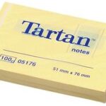 Tartan Notes zelfklevende memo's, 127 x 76 mm, lichtgeel,