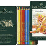FABER-CASTELL kleurpotlood POLYCHROMOS, 12 in blikken doosje