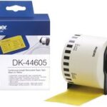 brother DK-44605 eindloos-papieren etiketten, geel, 62 mm x 30,48 m, verwijderbaar