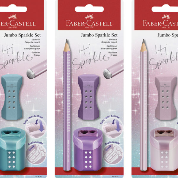 FABER-CASTELL potloodset Jumbo GRIP SPARKLE, assorti