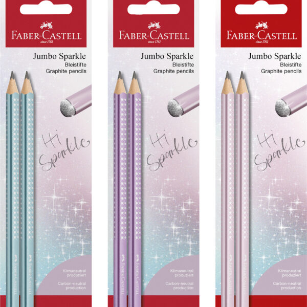 FABER-CASTELL potloodset Jumbo GRIP SPARKLE, assorti
