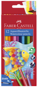 FABER-CASTELL kleurpotloden kinder-aquarel, 12 stuks in doosje
