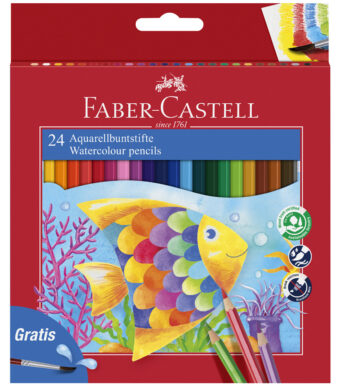 FABER-CASTELL kleurpotloden kinder-aquarel, 24 stuks in doosje