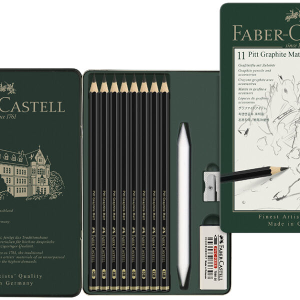 FABER-CASTELL PITT GRAPHITE Mat set, 11-delig in etui