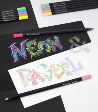 FABER-CASTELL driehoekige kleurpotloden Black Edition, 12 stuks in etui