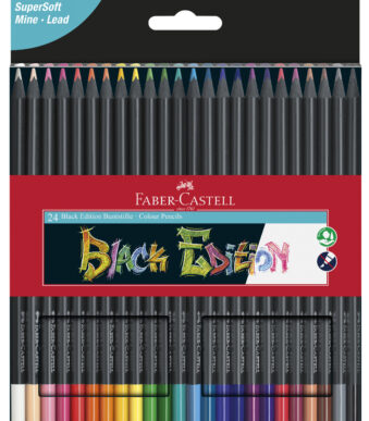 FABER-CASTELL driehoekige kleurpotloden Black Edition, 24 in etui