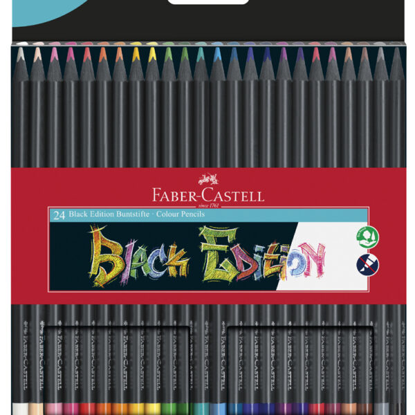FABER-CASTELL driehoekige kleurpotloden Black Edition, 24 in etui
