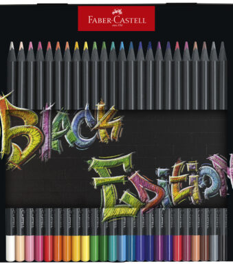 FABER-CASTELL driehoekig kleurpotlood Black Edition, 24 stuks in blikje
