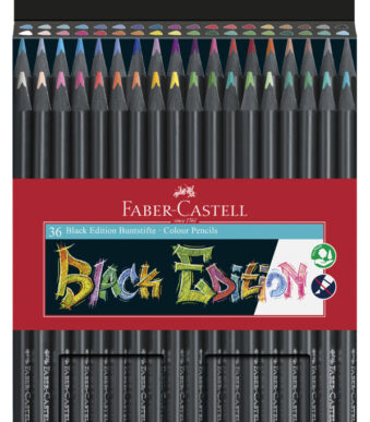 FABER-CASTELL driehoekige kleurpotloden Black Edition, 36 in etui