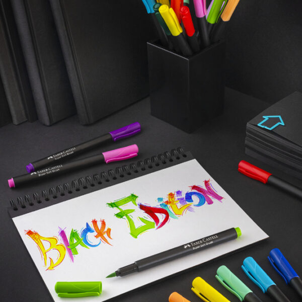 FABER-CASTELL viltstiften Black Edition, 20 stuks in etui