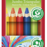 FABER-CASTELL driehoekige kleurpotloden Jumbo, 6 in etui