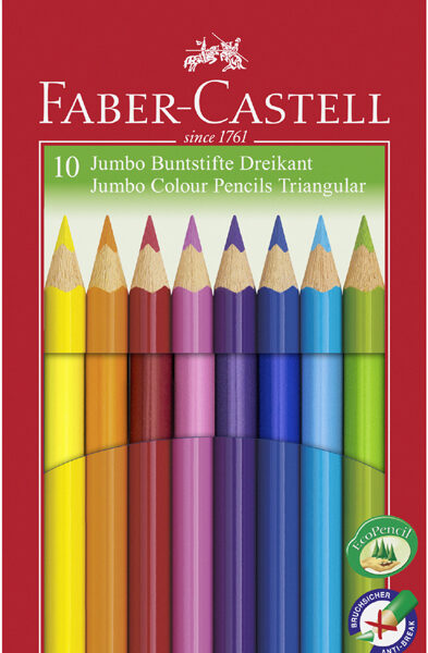FABER-CASTELL driehoekig kleurpotlood Jumbo, 10 stuks in doosje