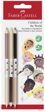 FABER-CASTELL kleurpotloden Children of the World, 3 stuks op blister