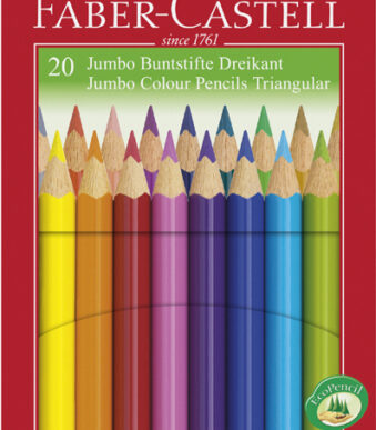 FABER-CASTELL driehoekig kleurpotlood Jumbo, 20 stuks in doosje