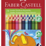 FABER-CASTELL driehoekige kleurpotloden Jumbo, 24 in etui