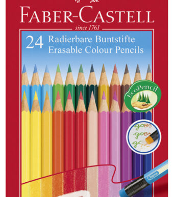 FABER-CASTELL kleurpotloden uitgumbaar, 24 in kartonnen doosje