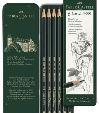 FABER-CASTELL potlood CASTELL 9000, 6 stuks in blikken doosje