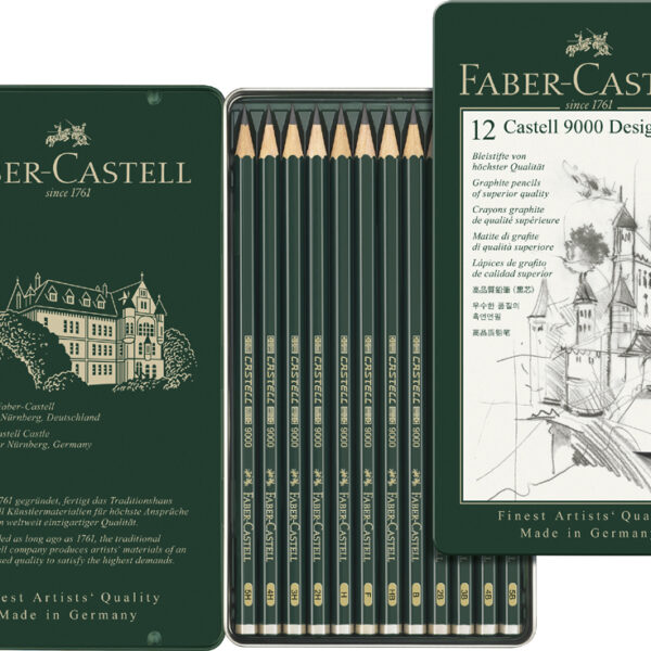 FABER-CASTELL potlood CASTELL 9000 design, 12 in blikken doosje