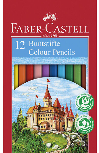 FABER-CASTELL zeshoekige kleurpotloden CASTLE, 12 stuks in doosje