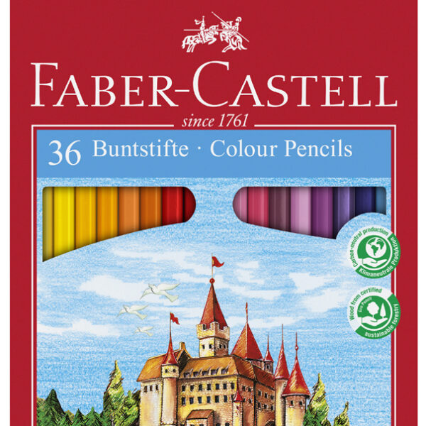 FABER-CASTELL zeshoekig kleurpotlood CASTLE, 36 stuks in doosje