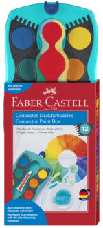 FABER-CASTELL verfdoos CONNECTOR, 12 kleuren, turquoise