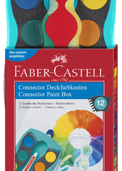 FABER-CASTELL verfdoos CONNECTOR, 12 kleuren, turquoise