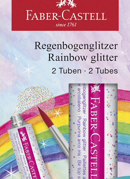 FABER-CASTELL glitter gel regenboog, 2 tubes à 12 ml