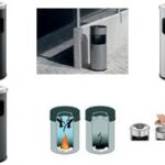 DURABLE papierbak SAFE, met asbak, 17 liter, zilver