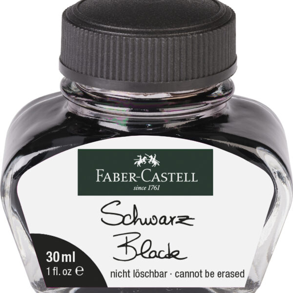 FABER-CASTELL inkt in glas, zwart, inhoud: 30 ml