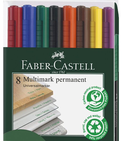 FABER-CASTELL permanent-marker MULTIMARK F, 8 in etui