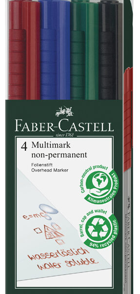 FABER-CASTELL Non-permanent-marker MULTIMARK S, 4 in etui