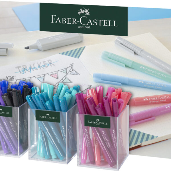 FABER-CASTELL Fineliner BROADPEN Pastel, 3 stuks in koker, 0,8mm