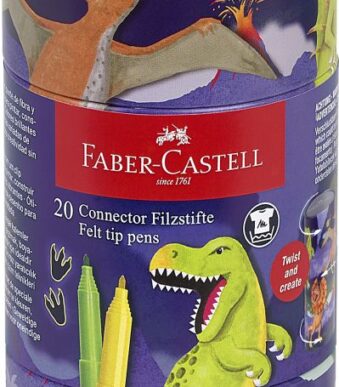 FABER-CASTELL viltstiften CONNECTOR PEN, 20 stuks in Dinobox