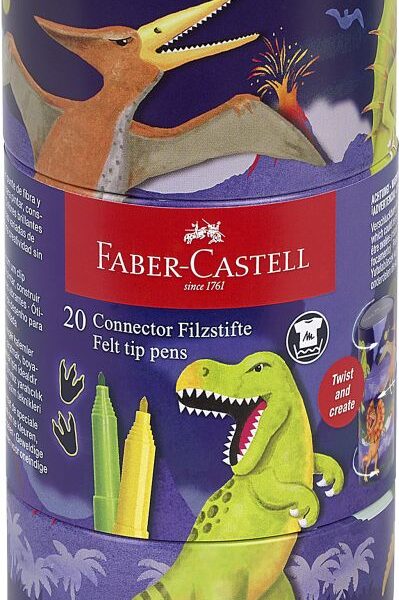 FABER-CASTELL viltstiften CONNECTOR PEN, 20 stuks in Dinobox
