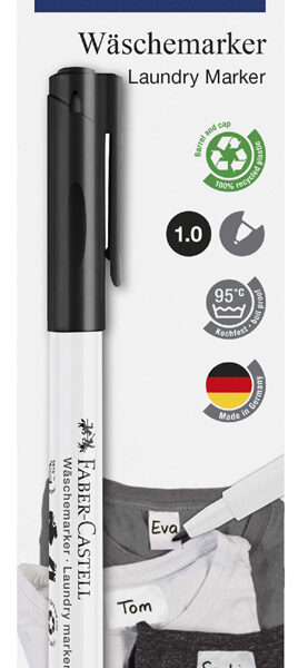 FABER-CASTELL wasmerkstift, zwart, op blisterkaart