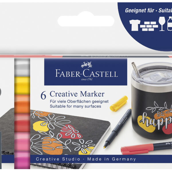 FABER-CASTELL Creative Marker, 6 stuks in etui 'Summer breeze'