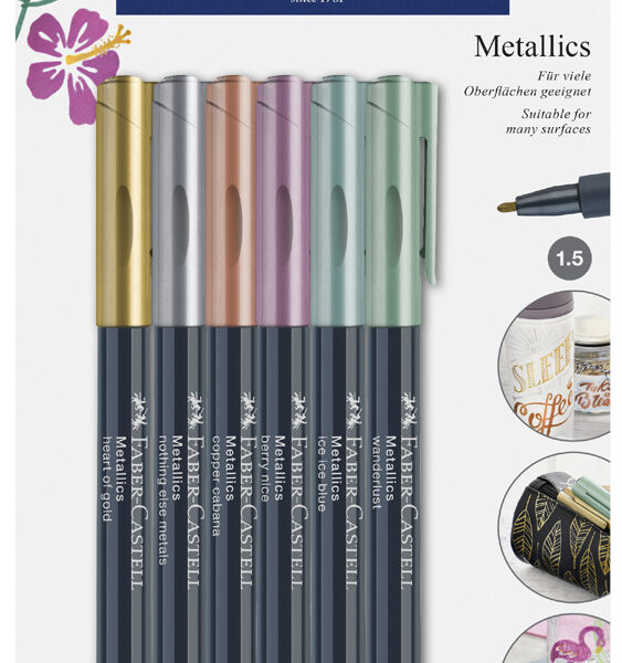 FABER-CASTELL metallics marker, 6 stuks op blister
