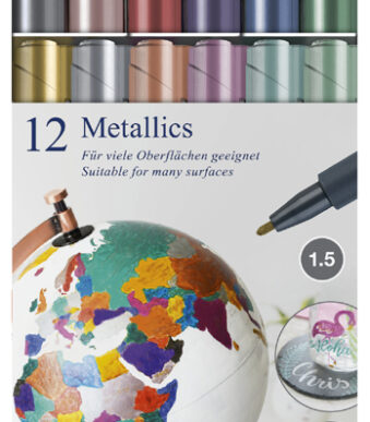 FABER-CASTELL Metallics Marker, 12 stuks in doosje, 1,5mm